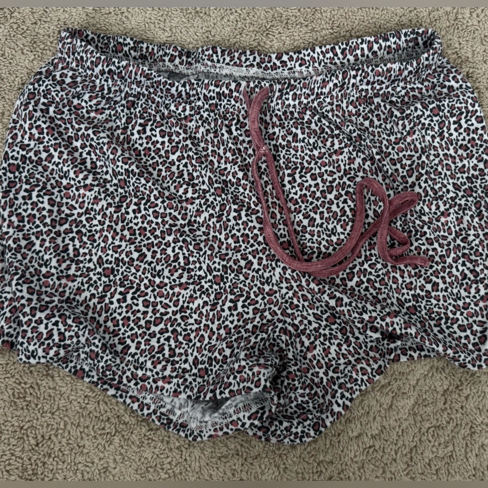 Set of 3 pajama black, floral, and Leopard Print Women's Shorts